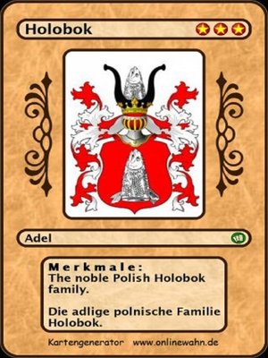cover image of The noble Polish Holobok family. Die adlige polnische Familie Holobok.